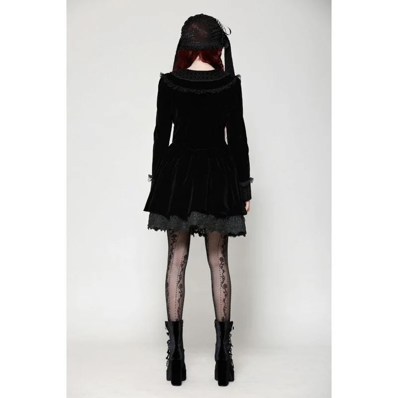 Kurzes Gothic-Spitzensamtkleid für Damen