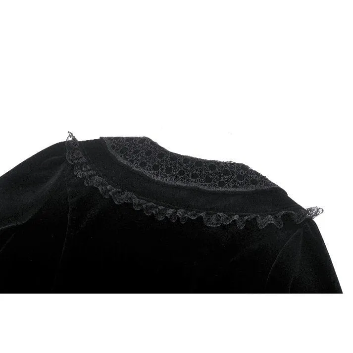 Kurzes Gothic-Spitzensamtkleid für Damen
