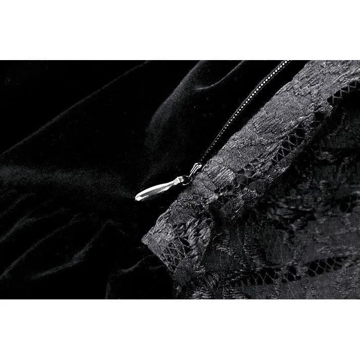 Kurzes Gothic-Spitzensamtkleid für Damen