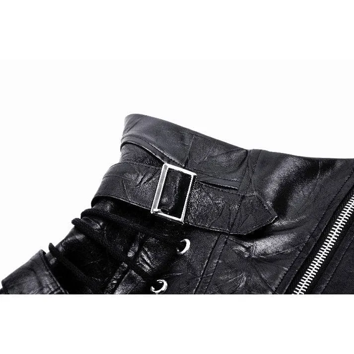 Punk-Unterbrustkorsett mit Schnalle und Schnürung für Damen