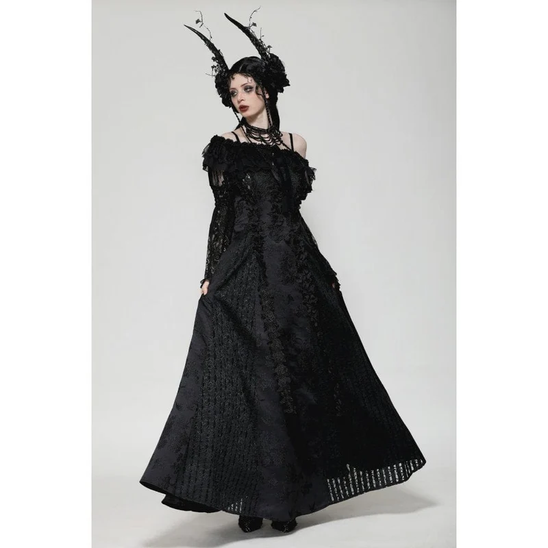 Gothic Cape mit Rüschen und Spitzenriemen für Damen