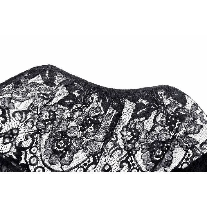 Gothic Cape mit Rüschen und Spitzenriemen für Damen