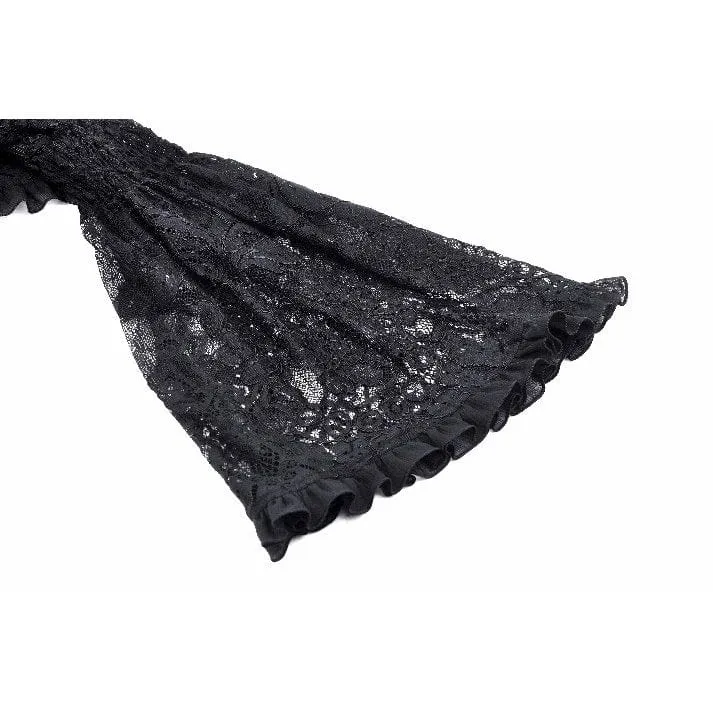 Gothic Cape mit Rüschen und Spitzenriemen für Damen