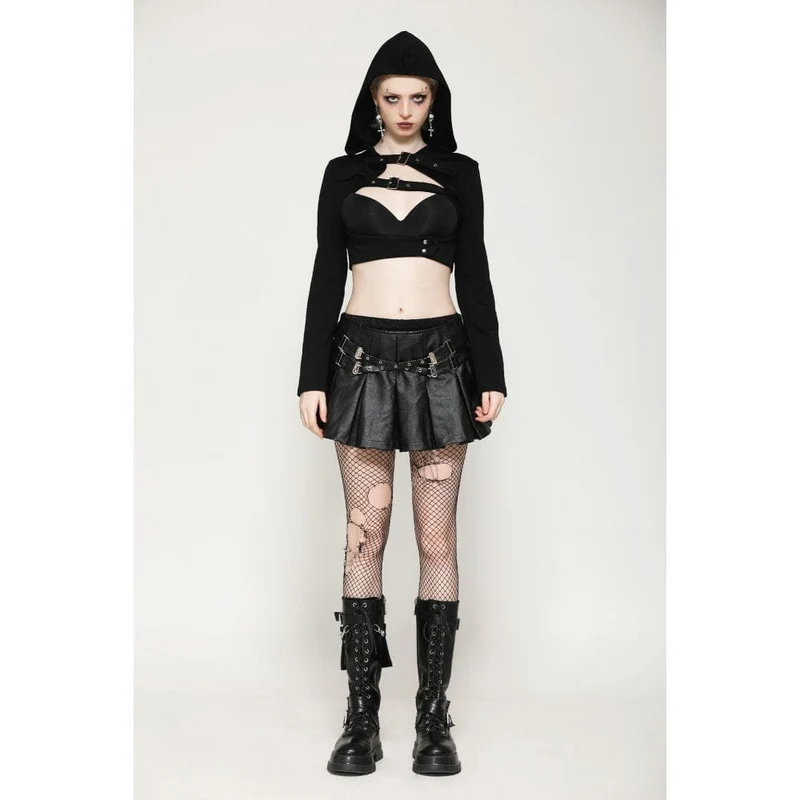 Punk-Umhang mit Cut-Outs und Kapuze für Damen