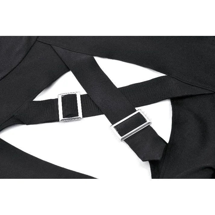 Punk-Umhang mit Cut-Outs und Kapuze für Damen