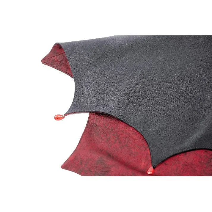 Gothic Batwing Diamond Cape für Damen Schwarz Rot