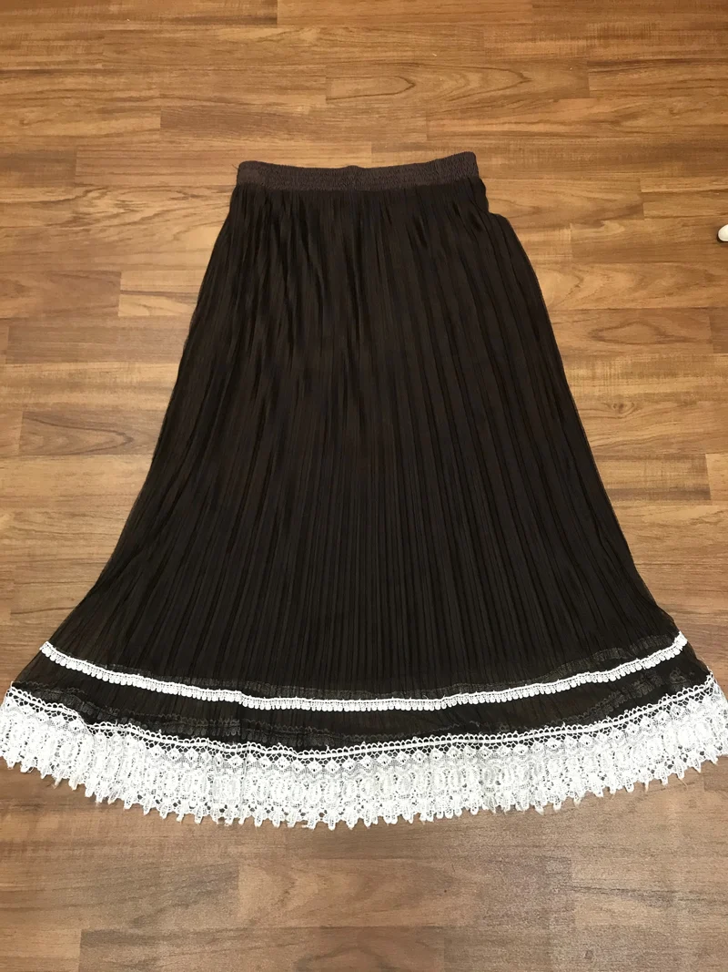 Vintage 70er Boho Rock Braun mit Spitze Gr. 38