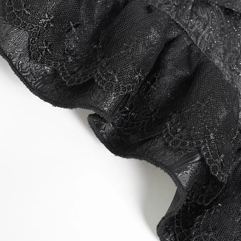 Gothic-Gürtel für Damen mit Rüschen, Schnallen und Schnürung