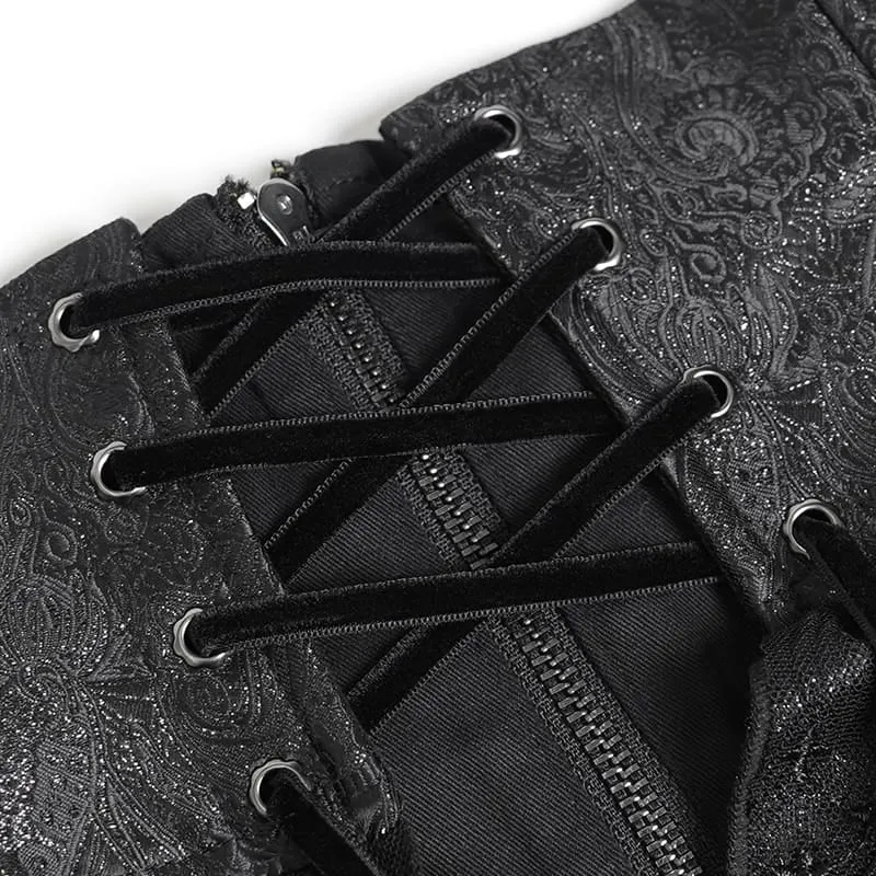 Gothic-Gürtel für Damen mit Rüschen, Schnallen und Schnürung