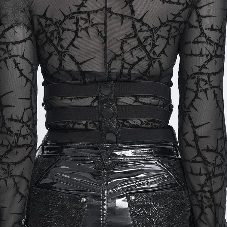 Gothic-Gürtel mit Stacheln und bösen Augen für Damen