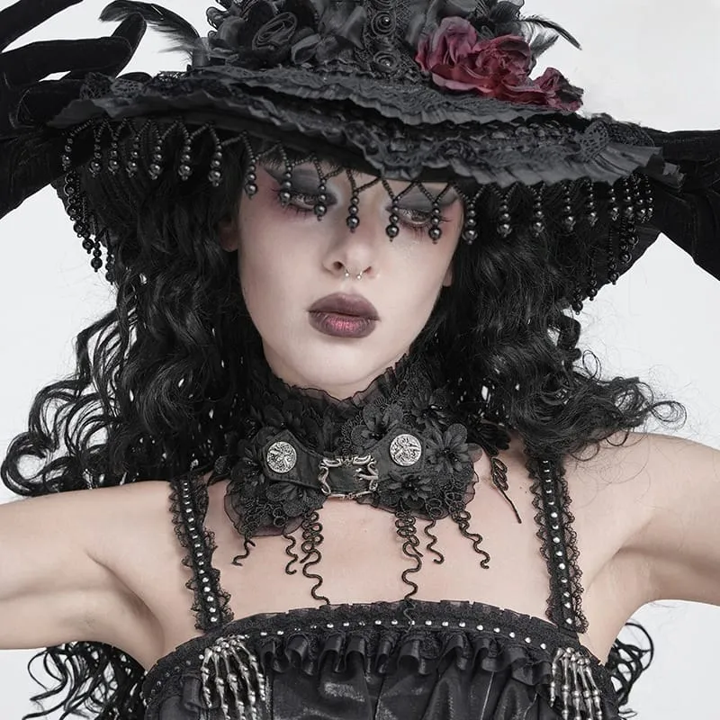 Gothic-Halskette für Damen mit Blumenquasten