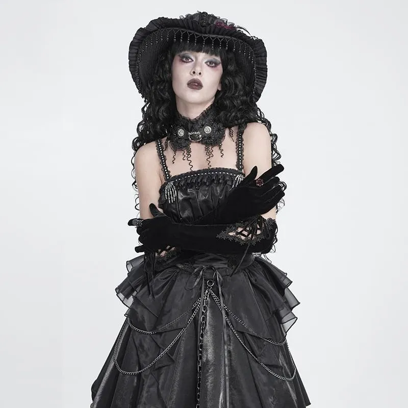 Gothic-Halskette für Damen mit Blumenquasten