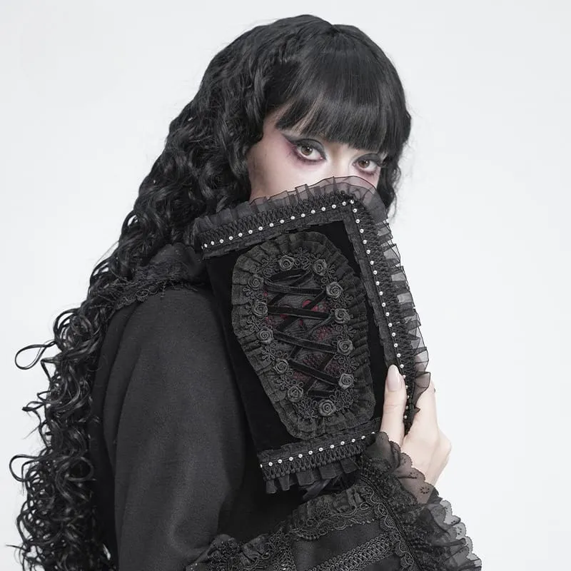 Notizbuchhülle im Gothic-Stil für Damen mit Rosen-Spitzenbesatz