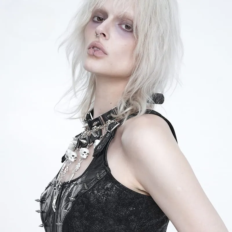 Gothic-Totenkopf-Choker-Halskette für Damen