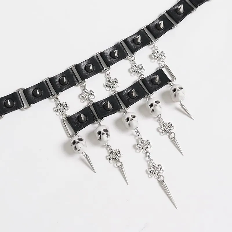 Gothic-Totenkopf-Choker-Halskette für Damen