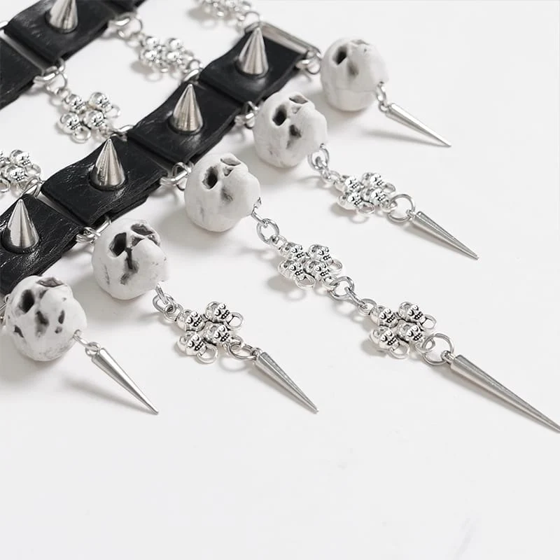 Gothic-Totenkopf-Choker-Halskette für Damen