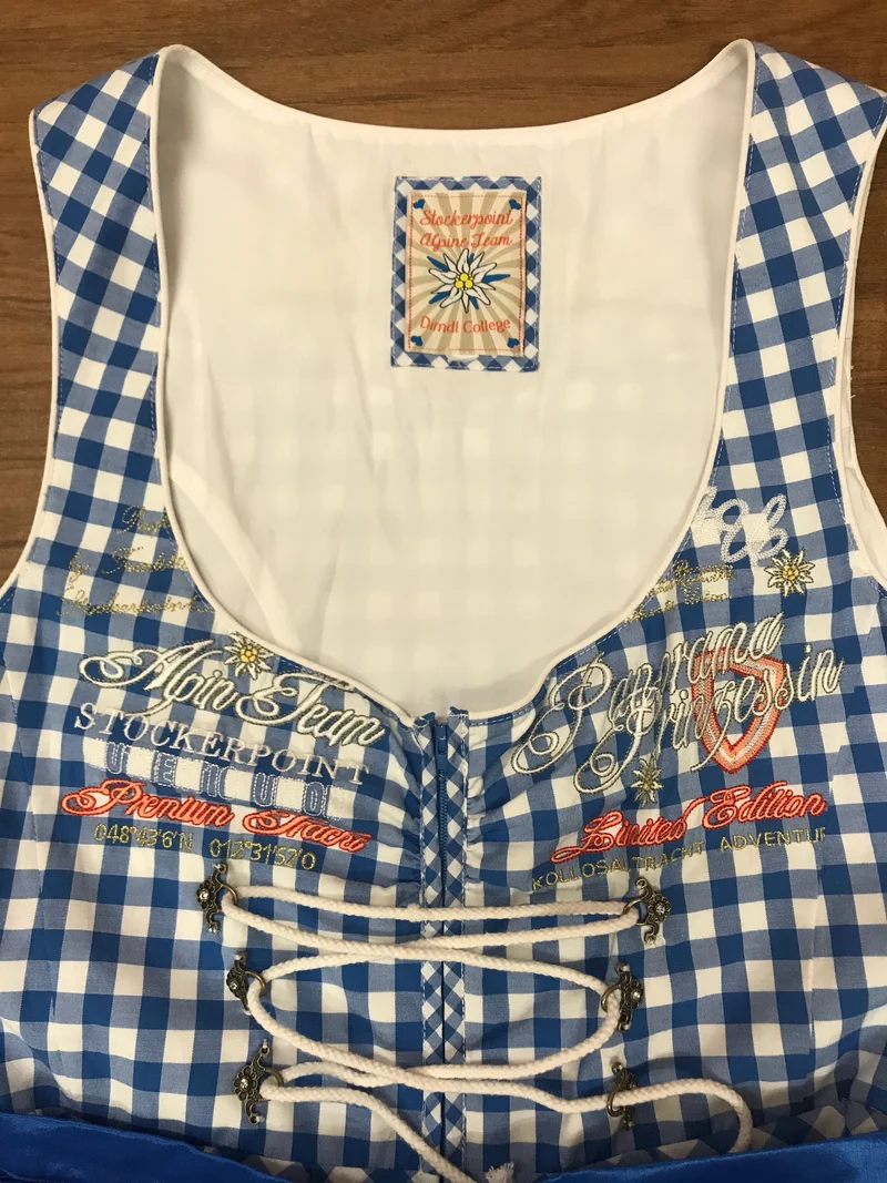 Dirndl blau kariert - mit Schürze – Stockerpoint, Gr. 38