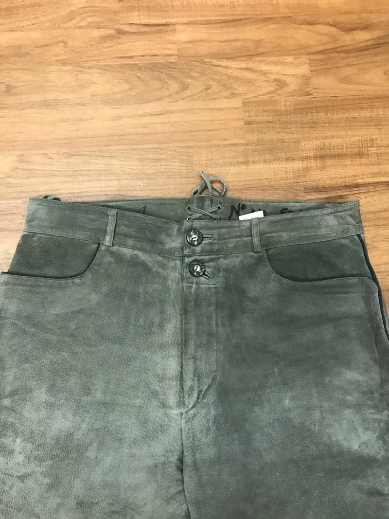 Vintage Trachtenlederhose Herren Größe 54 Grün JCC Echtleder 1990er