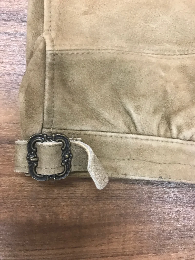 Vintage Lederhose Herren lang Gr. 64 – Durner Memmingen Trachtenhose braun mit Gürtel