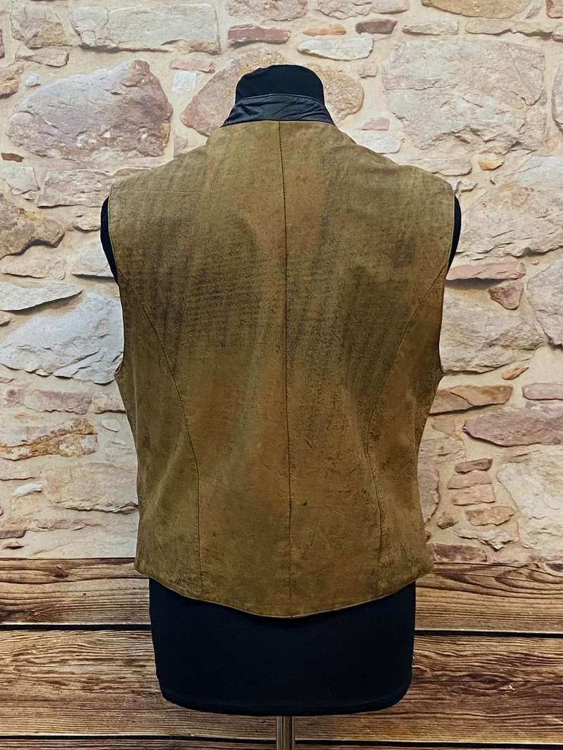 Vintage Trachtenweste Herren Echtleder Braun Gr. 46 – Rustikal & Hochwertig
