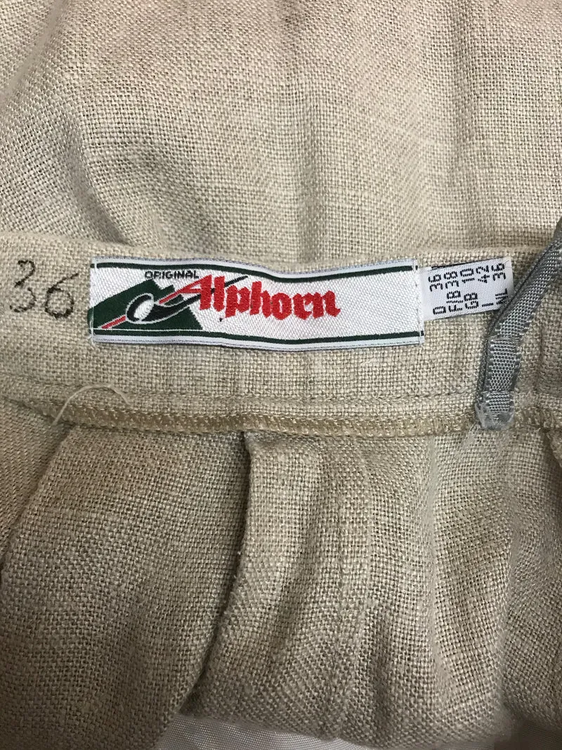 Trachtenrock Größe 36 – Leinen & Viskose in Beige/Weiß