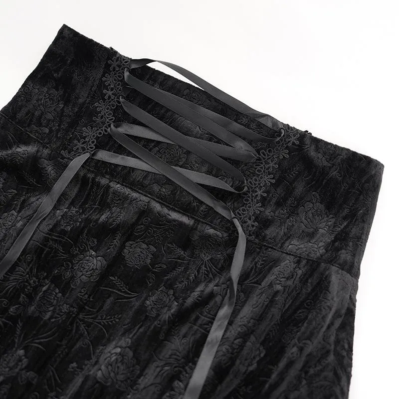 Langer Gothic-Rock mit Quasten und Schnalle für Damen
