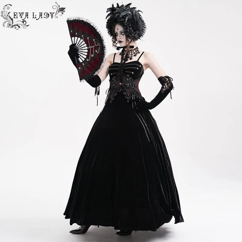 Damen Gothic Quasten Schnürung Unterkleid Hochzeitskleid