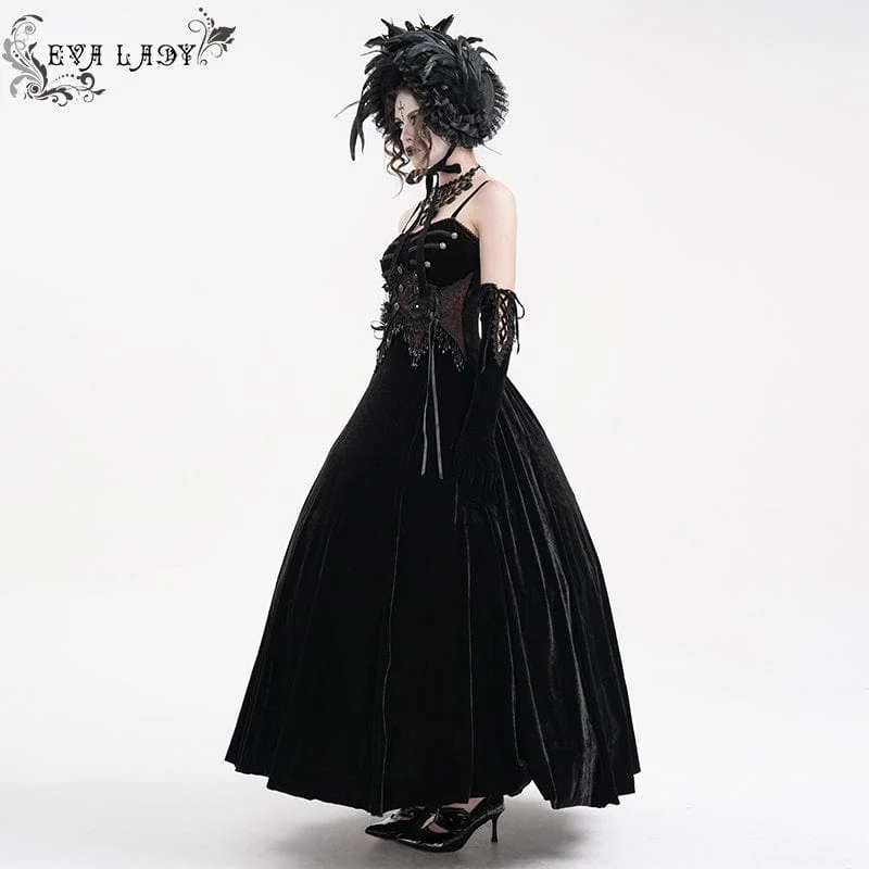 Damen Gothic Quasten Schnürung Unterkleid Hochzeitskleid