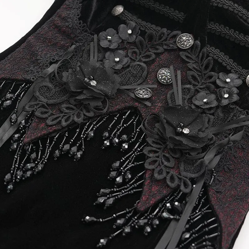 Damen Gothic Quasten Schnürung Unterkleid Hochzeitskleid