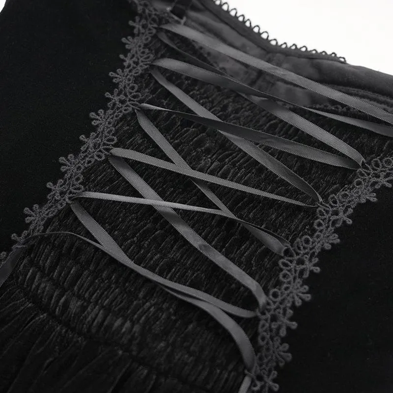 Damen Gothic Quasten Schnürung Unterkleid Hochzeitskleid
