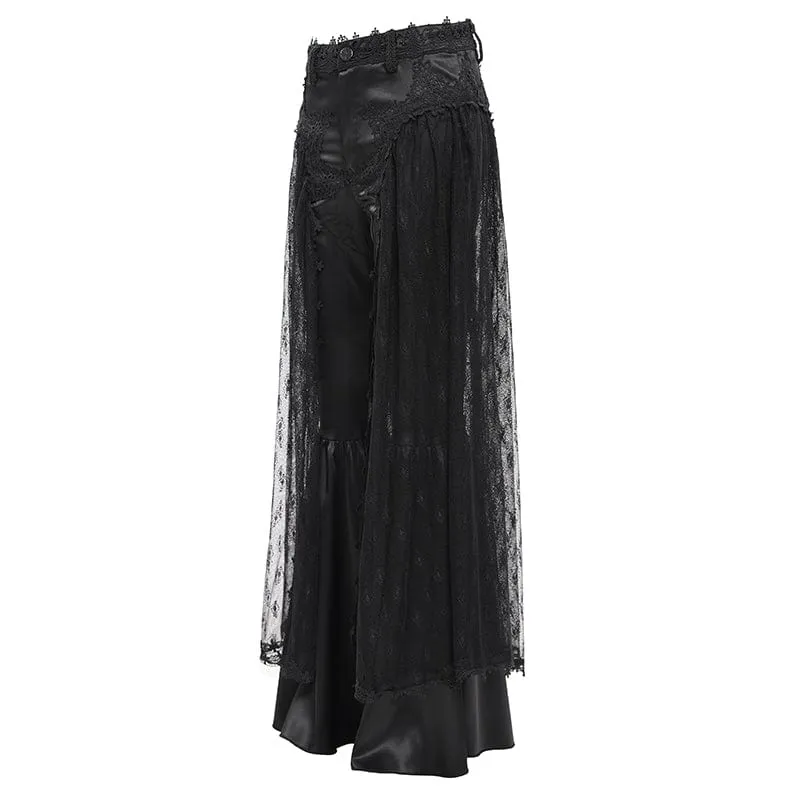 Gothic-Hose aus Häkel-Netzspitze für Damen