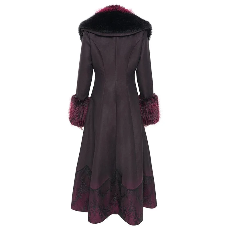 Damen Gothic Cross Lace Mantel Schwarz Rot