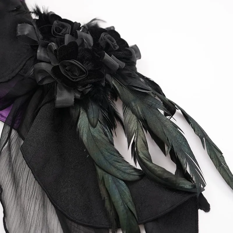 Gothic Überbrustkorsett mit Schnürung für Damen in Schwarz/Lila