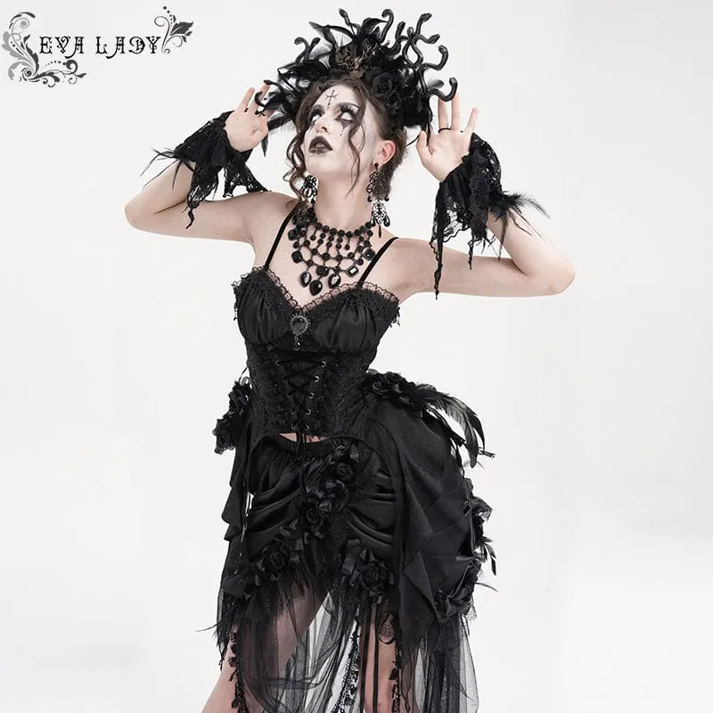 Gothic Überbrustkorsett mit Schnürung aus Spitze für Damen