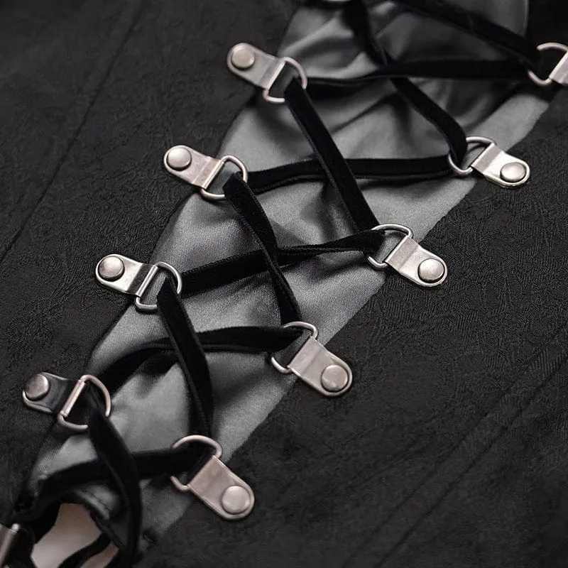 Gothic Überbrustkorsett mit Schnürung aus Spitze für Damen