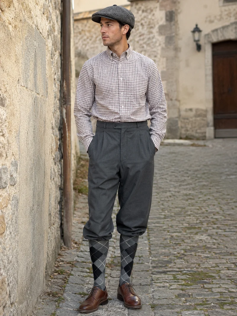 Knickerbocker grau meliert Gr. 54 im 20er Jahre Stil