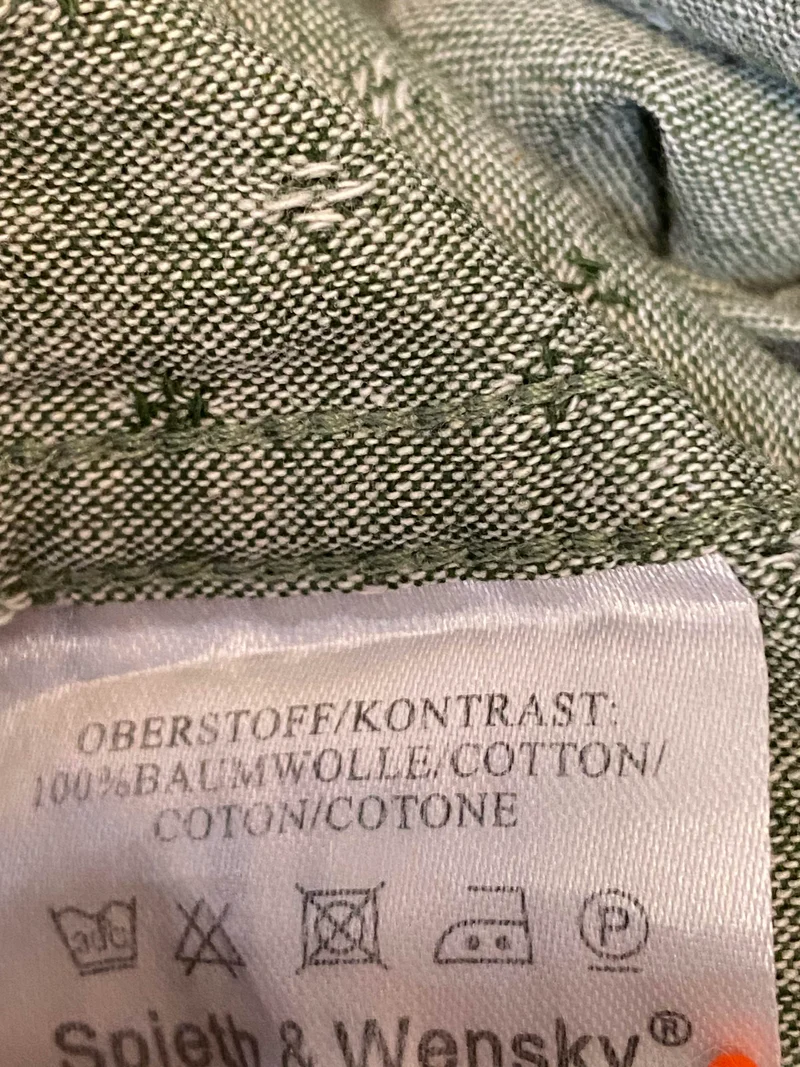 Vintage Trachtenhemd Herren Grün Streumuster Größe S