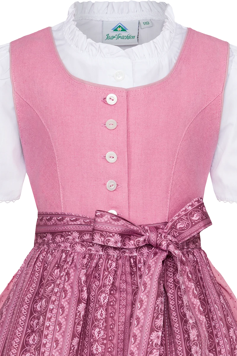 Kinderdirndl aus Leinen und Baumwolle mit Bluse