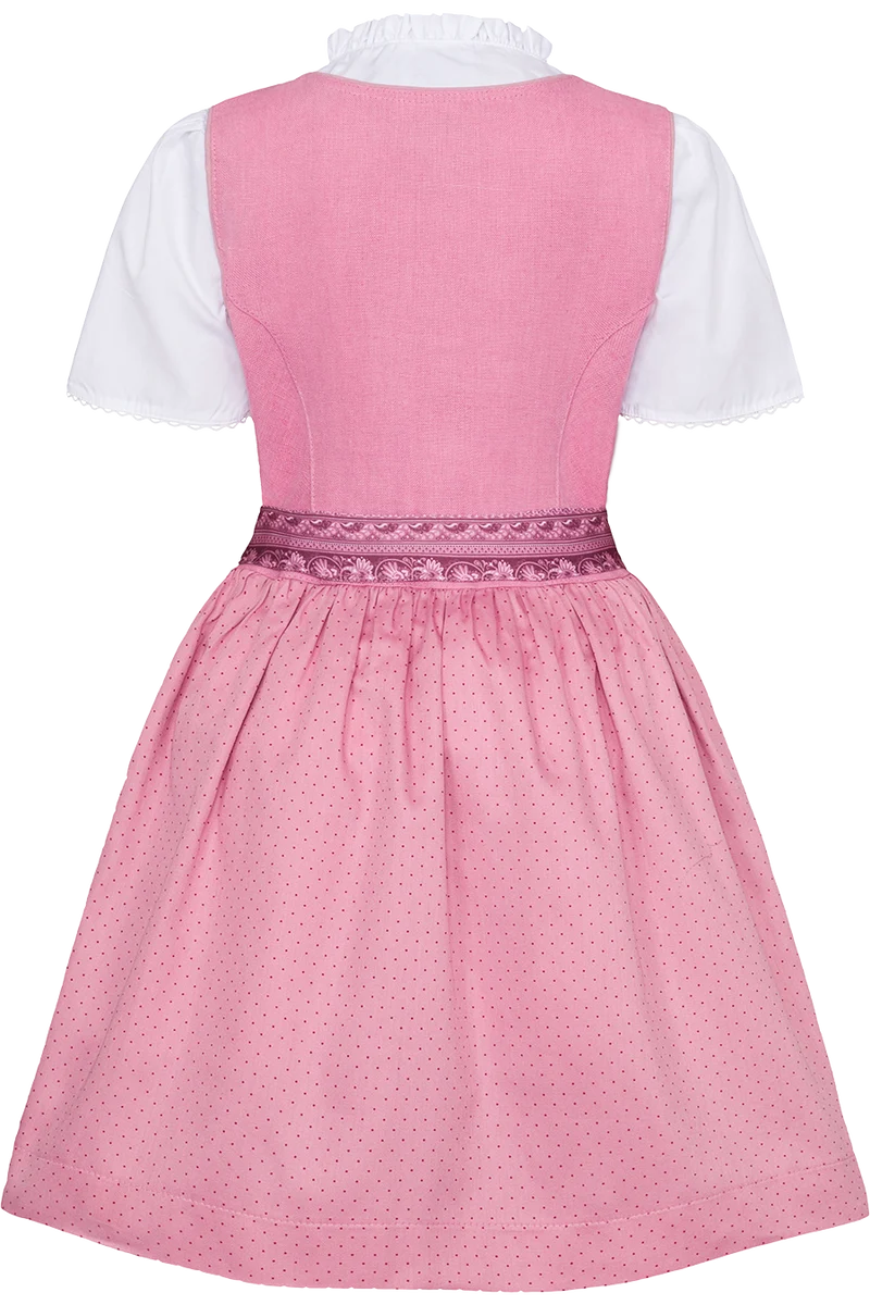 Kinderdirndl aus Leinen und Baumwolle mit Bluse