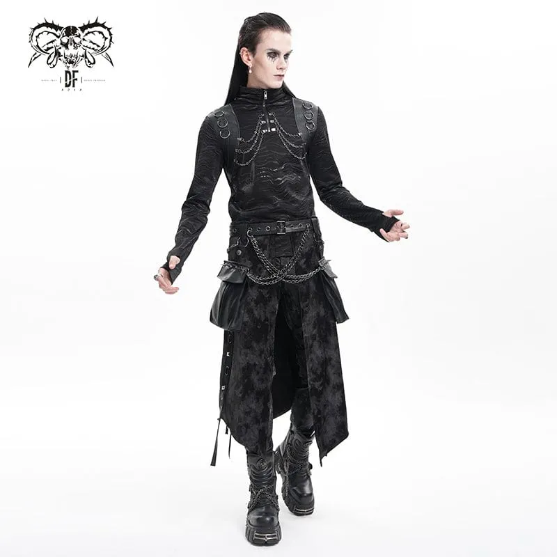 Gothic-Rock mit Schnallenverschluss und Kettennieten für Herren