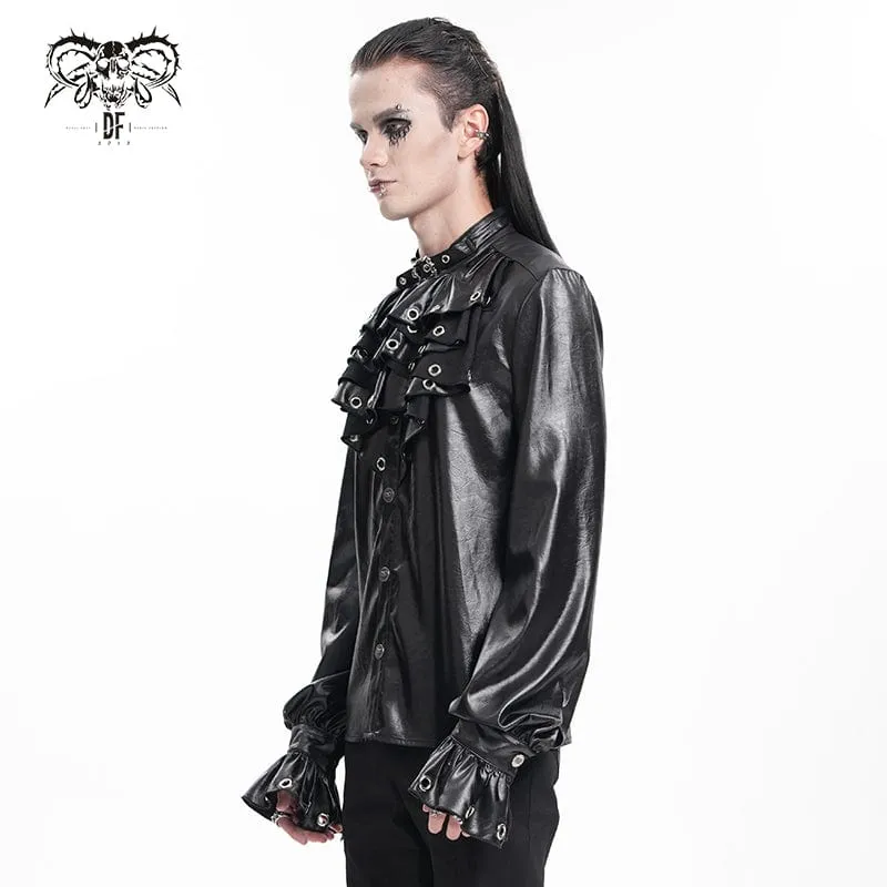 Gothic-Ösen-Hemd mit Schnalle für Herren
