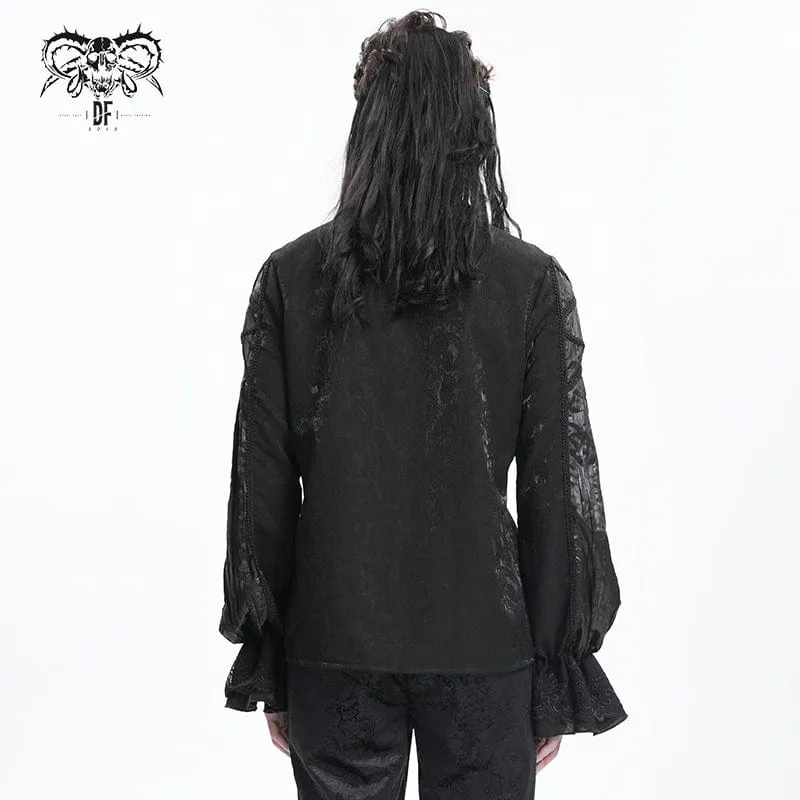 Gothic-Häkelhemd aus plissierter Spitze für Herren
