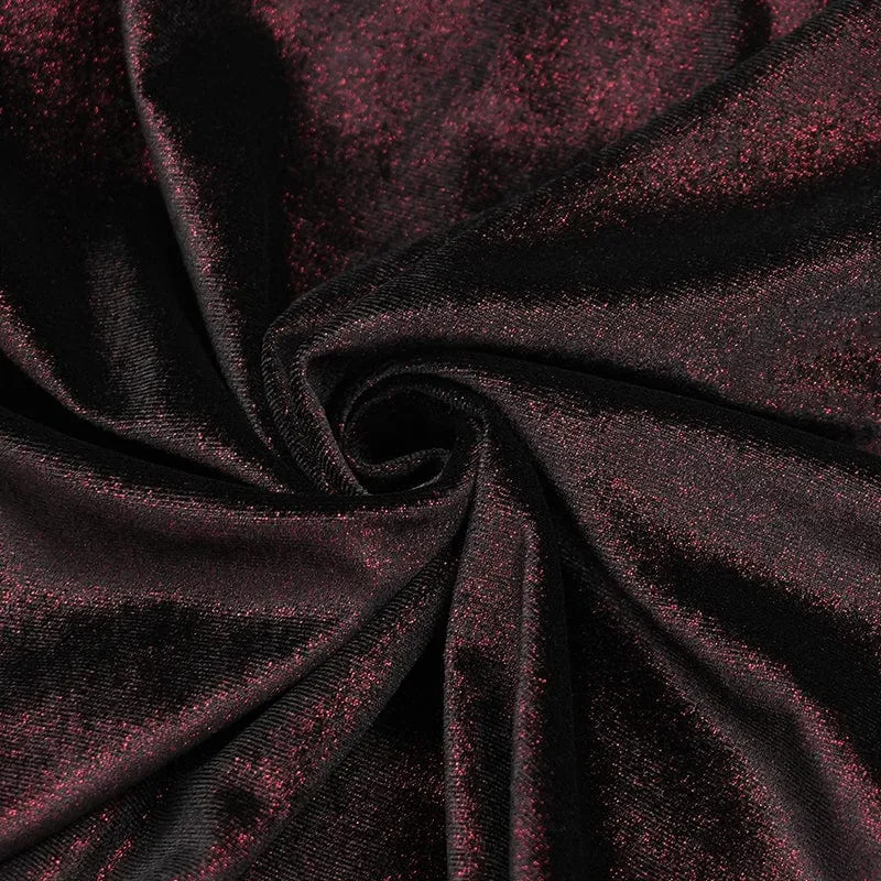 Herren Gothic Schnürhemd mit Kettenspitze Weinrot