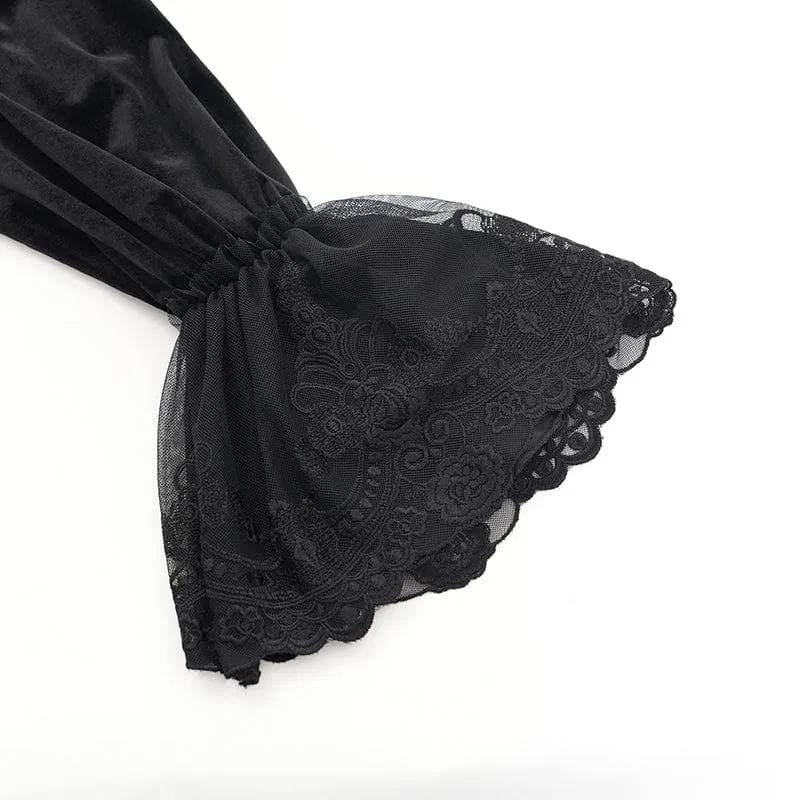 Gothic-Schnürhemd mit Kettenspitze für Herren