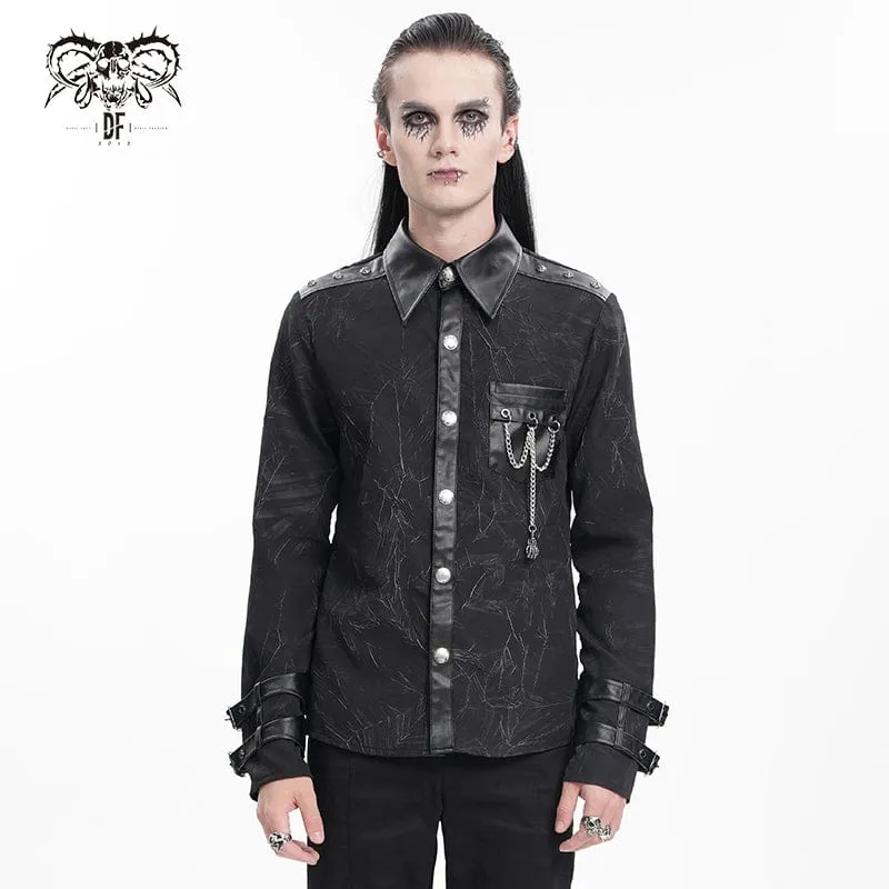 Gothic-Hemd mit Kettenschnalle für Herren