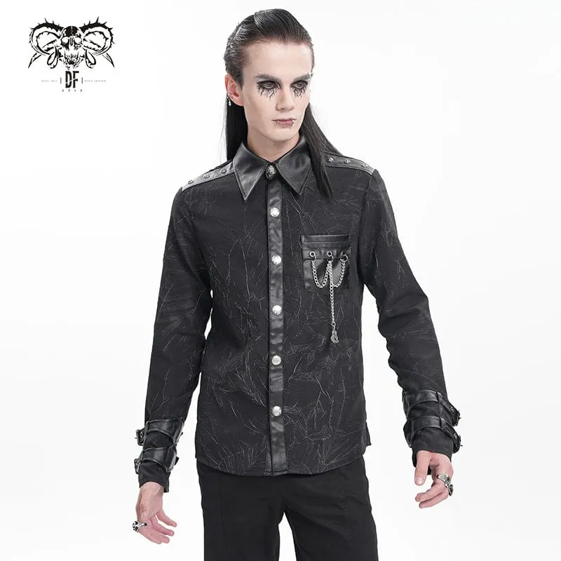 Gothic-Hemd mit Kettenschnalle für Herren