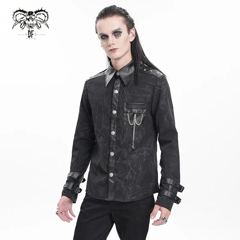 Gothic-Hemd mit Kettenschnalle für Herren