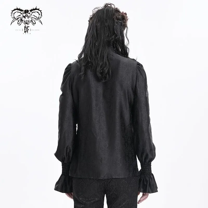 Gothic-Hemd mit Rüschen und Spitzenkreuz für Herren
