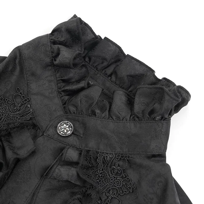 Gothic-Hemd mit Rüschen und Spitzenkreuz für Herren