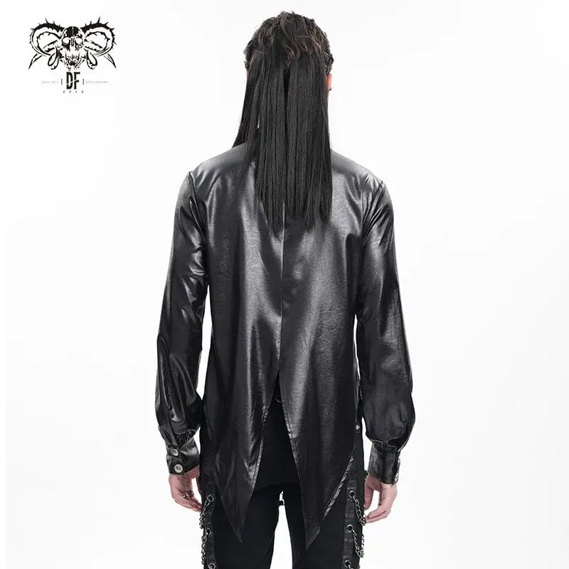 Gothic-Hemd mit Kettenösen und Totenkopf für Herren